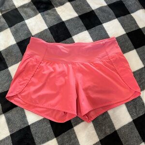 Salmon Lululemon Run Times Shorts ~ sz 6 ~ 4” inseam